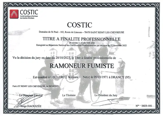 DIPLOME COSTIC ramonage